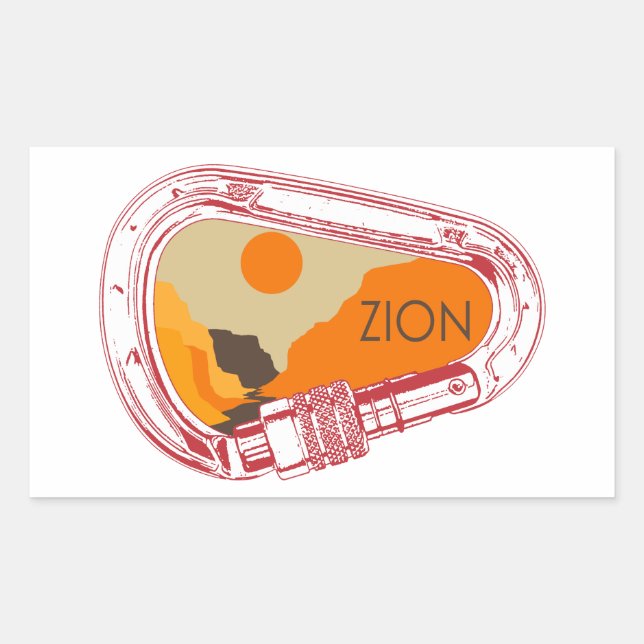 Sticker Rectangulaire Sion Escalade Carabiner (Devant)