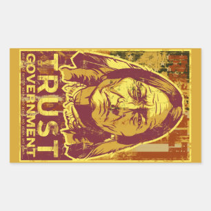 Sticker Rectangulaire Sitting Bull Trust Jeu d'autocollants du gouvernem