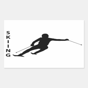 Sticker Rectangulaire Ski