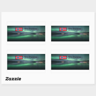 Sticker Rectangulaire Skibotn Northern Lights