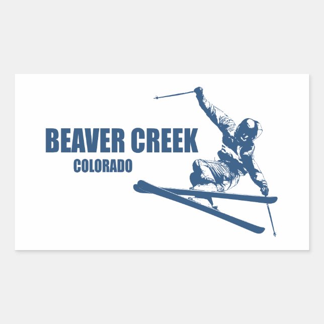 Sticker Rectangulaire Skier Beaver Creek Colorado (Devant)