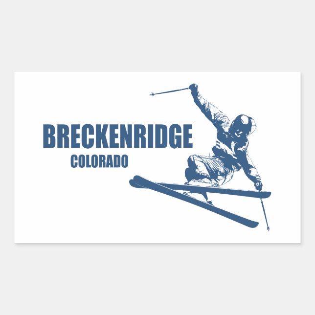 Sticker Rectangulaire Skier Breckenridge Colorado (Devant)