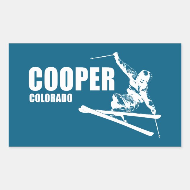Sticker Rectangulaire Skier Cooper Colorado (Devant)