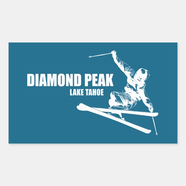 Sticker Rectangulaire Skier Diamond Peak Lake Tahoe (Devant)