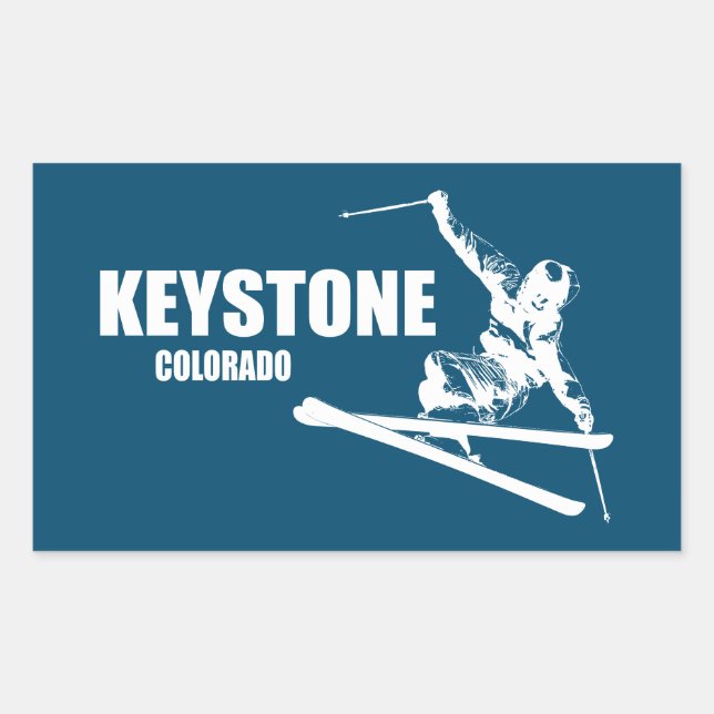 Sticker Rectangulaire Skier Keystone Colorado (Devant)