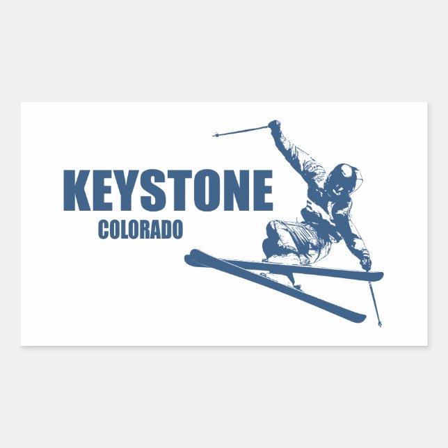 Sticker Rectangulaire Skier Keystone Colorado (Devant)