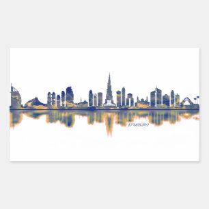 Sticker Rectangulaire Skyline Dubaï
