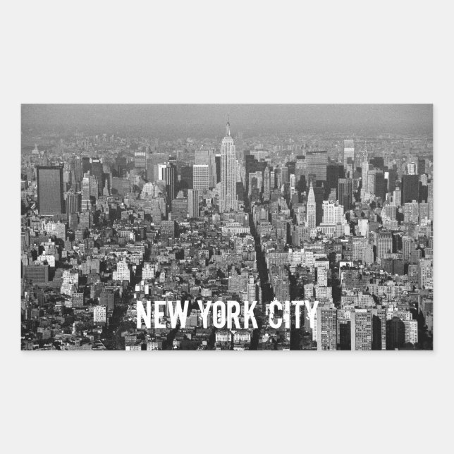 Sticker Rectangulaire Skyline New York City USA 1987 (Devant)
