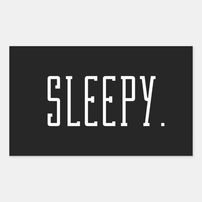 Sticker Rectangulaire Sleepy. Typographie (Devant)