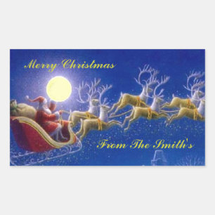 Sticker Rectangulaire Sleigh de Père Noël