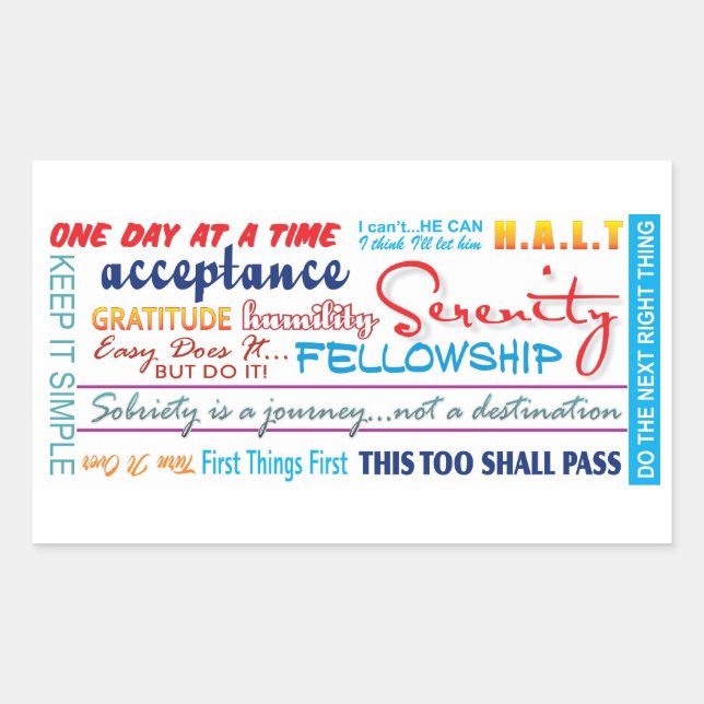 Sticker Rectangulaire slogans de récupération (Devant)