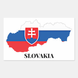 STICKER RECTANGULAIRE SLOVAQUIE SILHOUETTE, ÉTIQUETÉE,