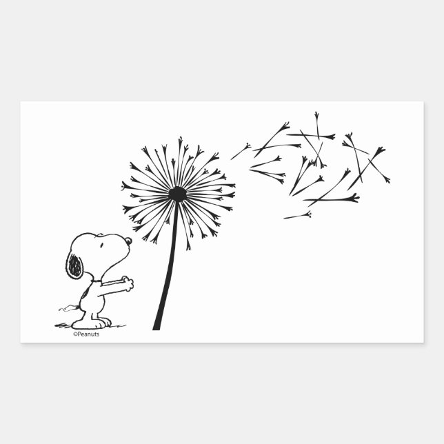 Sticker Rectangulaire Snoopy Avec Dandelion (Devant)