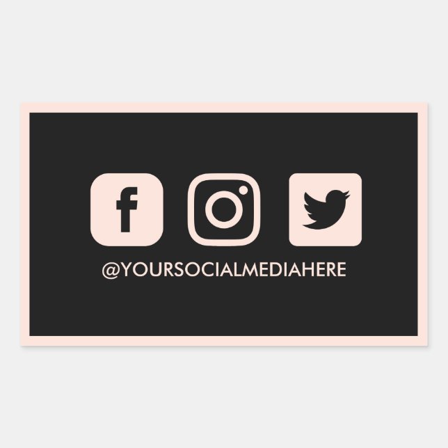 Sticker Rectangulaire Social Media Pastel rose tendance élégant (Devant)