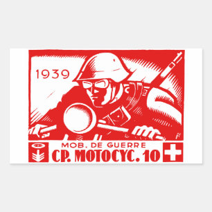 Sticker Rectangulaire Société suisse de moto 2ème guerre mondiale