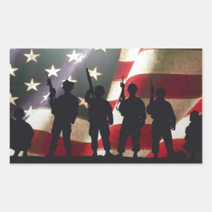 Sticker Rectangulaire Soldats patriotiques