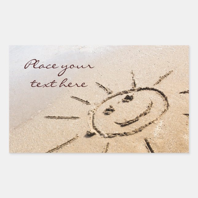 Sticker Rectangulaire Soleil Sur La Plage (Devant)