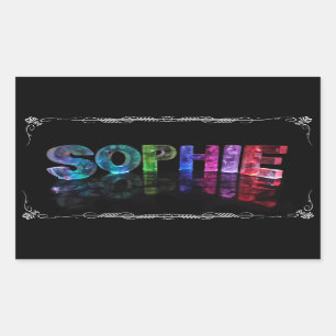 Sticker Rectangulaire Sophie - Le nom Sophie en lumières 3D (Photo