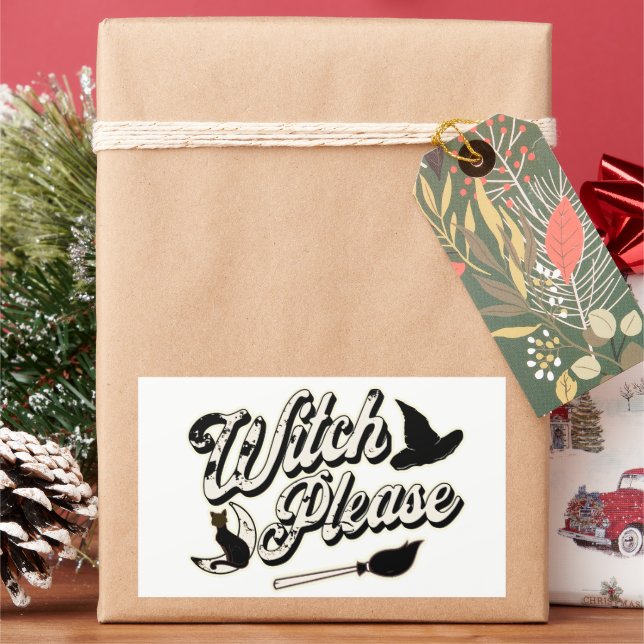 Sticker Rectangulaire Sorcière S'Il Vous Plaît | Halloween (vacances)