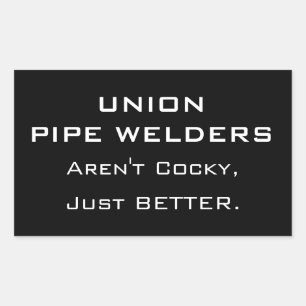Sticker Rectangulaire Soudeurs de tuyauterie Union