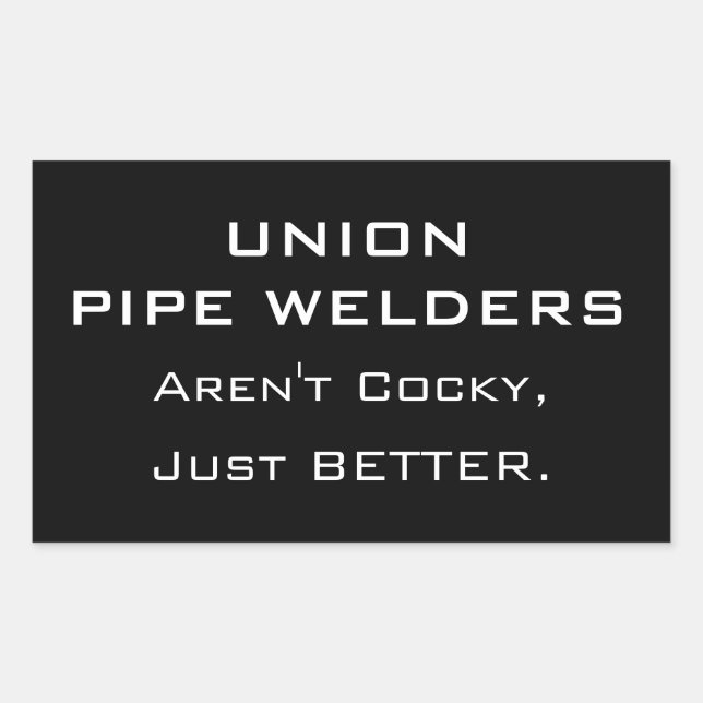 Sticker Rectangulaire Soudeurs de tuyauterie Union (Devant)