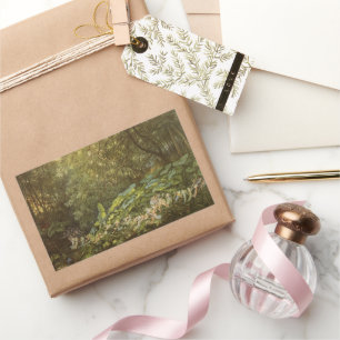 Sticker Rectangulaire Sous les Feuilles de Dock par Richard Doyle, Fairy