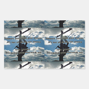 Sticker Rectangulaire Soutenez votre Lineman