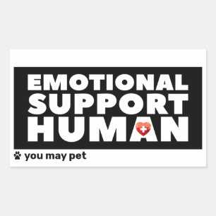 Sticker Rectangulaire Soutien émotionnel Coeur et empreinte de patte hum