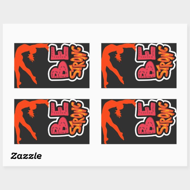 Sticker Rectangulaire Soyez fort Gymnastique (Feuille)