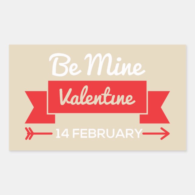 Sticker Rectangulaire Soyez la mienne Valentine (Devant)