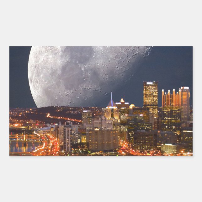 Sticker Rectangulaire Spacey Pittsburgh (Devant)