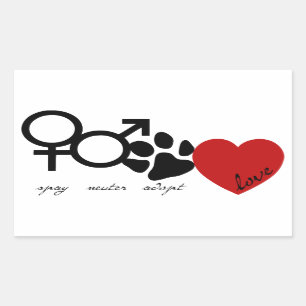 Sticker Rectangulaire Spay-Neuter-Adopt-Love