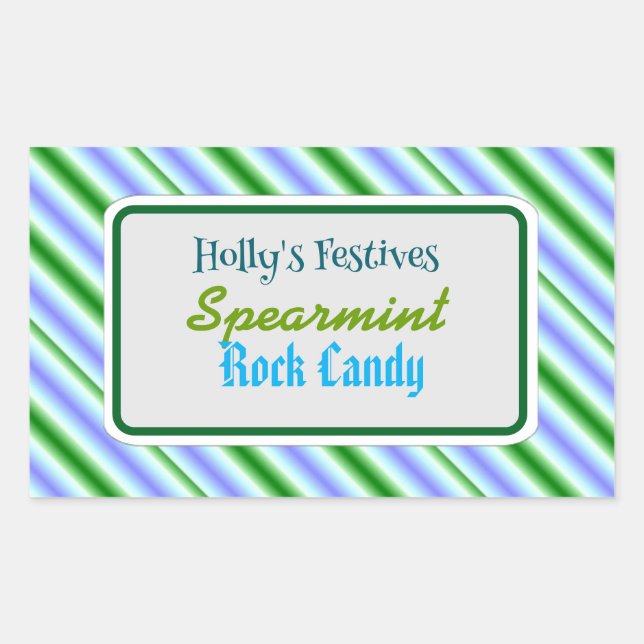 Sticker Rectangulaire Spearmint rock candy label (Devant)