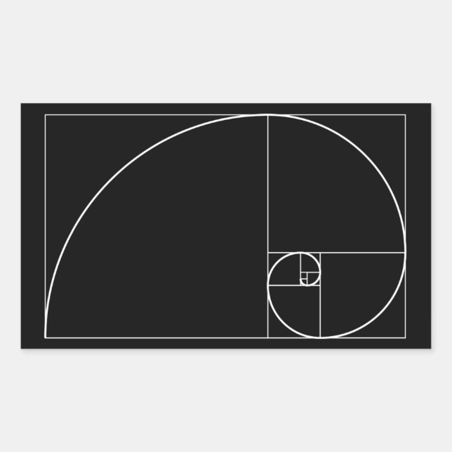 Sticker Rectangulaire Spirale Dorée Blanche (Devant)