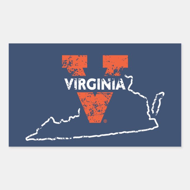Sticker Rectangulaire Split V Virginia State Love (Devant)