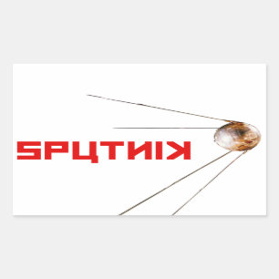 Sticker Rectangulaire SPOUTNIK - l'espace/Russe/Union