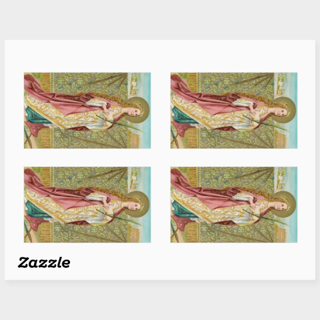 Sticker Rectangulaire St. Agnes de Rome (BC 01) (Feuille)