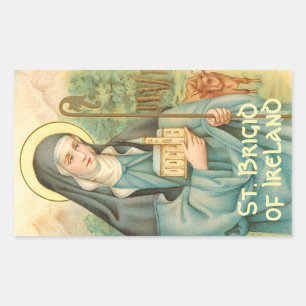 Sticker Rectangulaire St. Brigid d'Irlande (M 014)
