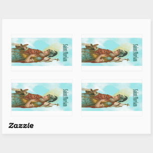 Sticker Rectangulaire St. Florian avec seau (Ciel clair; M 019)
