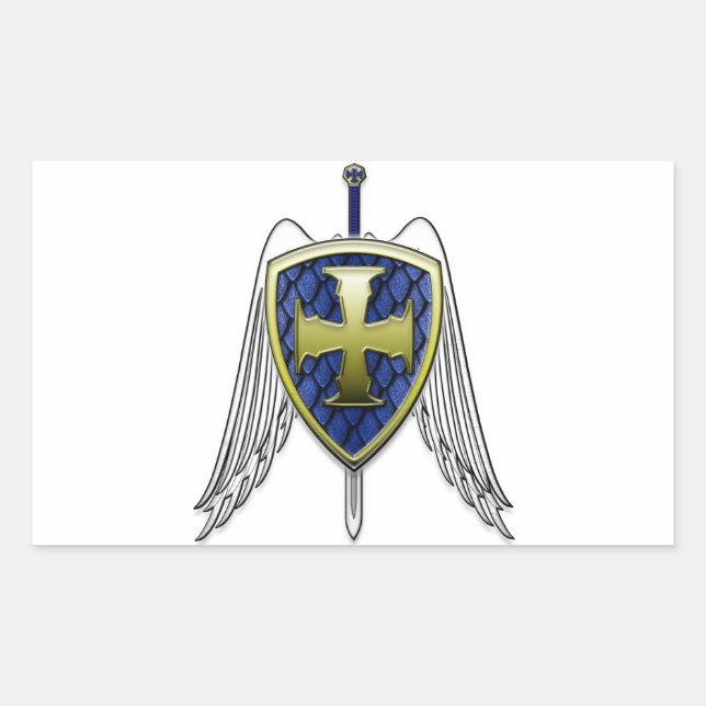 Sticker Rectangulaire St Michael - Dragon Scale Shield (Devant)