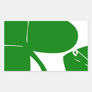 Sticker Rectangulaire St Patrick's Day - Obtenez Lucky 3 + 1 feuilles =