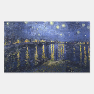 Sticker Rectangulaire Starry Night Over the Rhone - Van Gogh (1888)