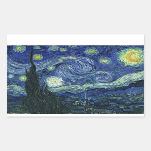 Sticker Rectangulaire Starry Night Vincent van Gogh Art Peinture