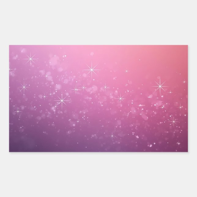 Sticker Rectangulaire Stars In Pink Space (Devant)