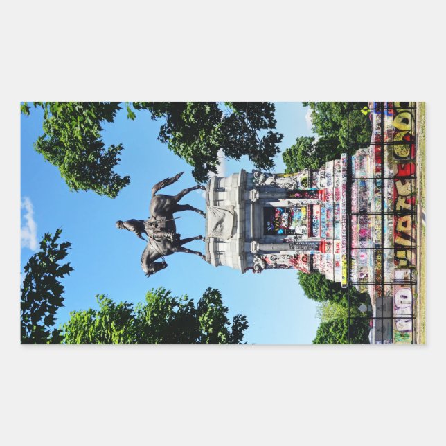 Sticker Rectangulaire Statue de Robert E. Lee (Devant)
