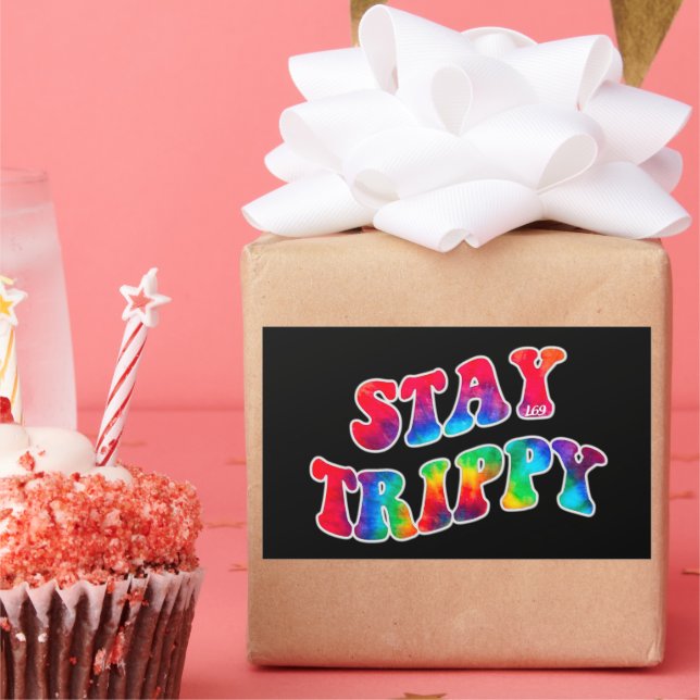 Sticker Rectangulaire STAY TRIPPY motivation et inspiration (Fête)