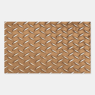 Sticker Rectangulaire Steampunk Vieux en laiton Plaque effet métallique