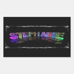 Sticker Rectangulaire Stephanie - la Stephanie nommée dans 3D s'allume