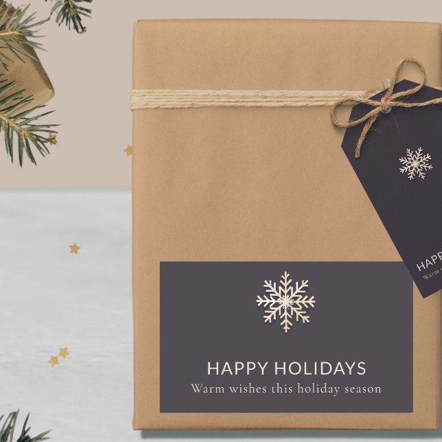 Sticker Rectangulaire Stick de vacances Champagne Snowflake (Créateur téléchargé)