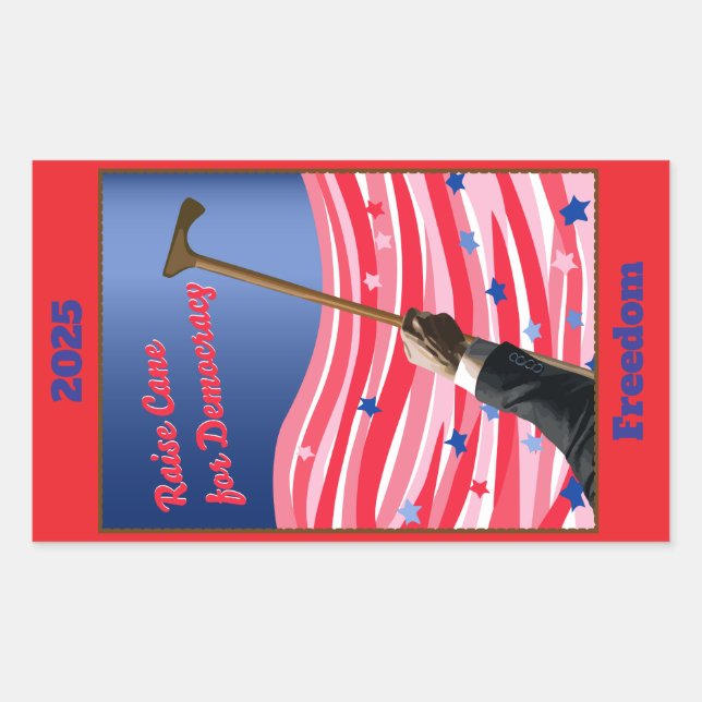 Sticker Rectangulaire StickerRaise Cane Démocratie (Devant)